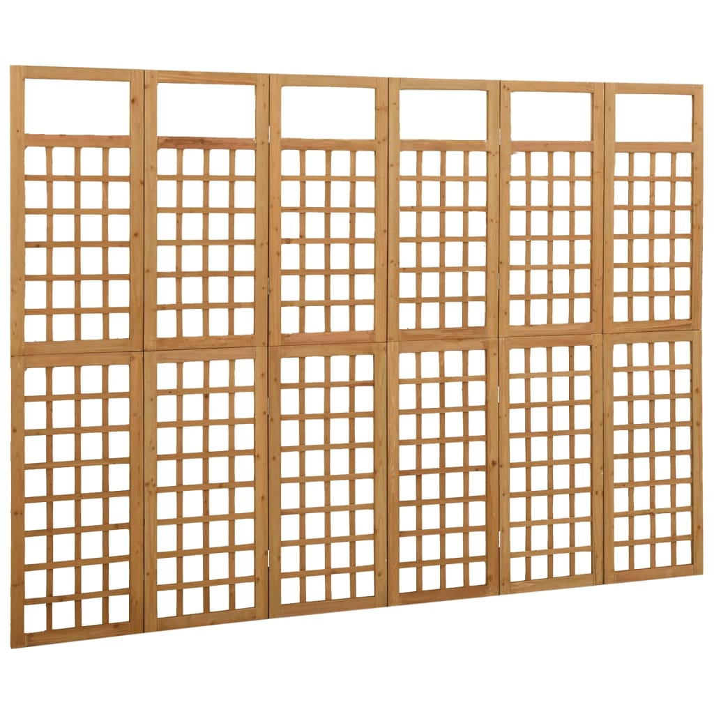 vidaXL 6-Panel Room Divider/Trellis Solid Fir Wood 242.5x180 cm