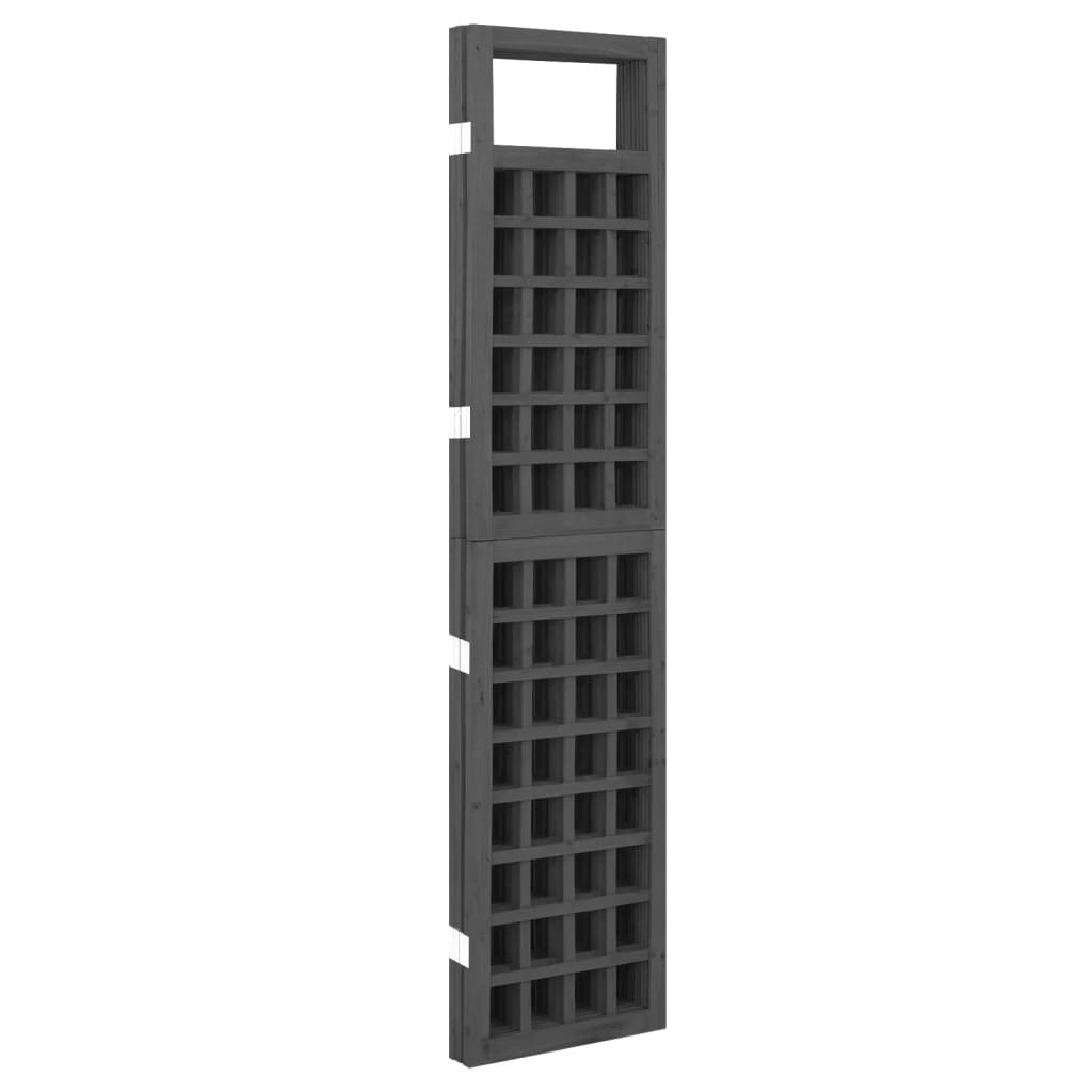 vidaXL 4-Panel Room Divider/Trellis Solid Fir Wood Black 161x180 cm