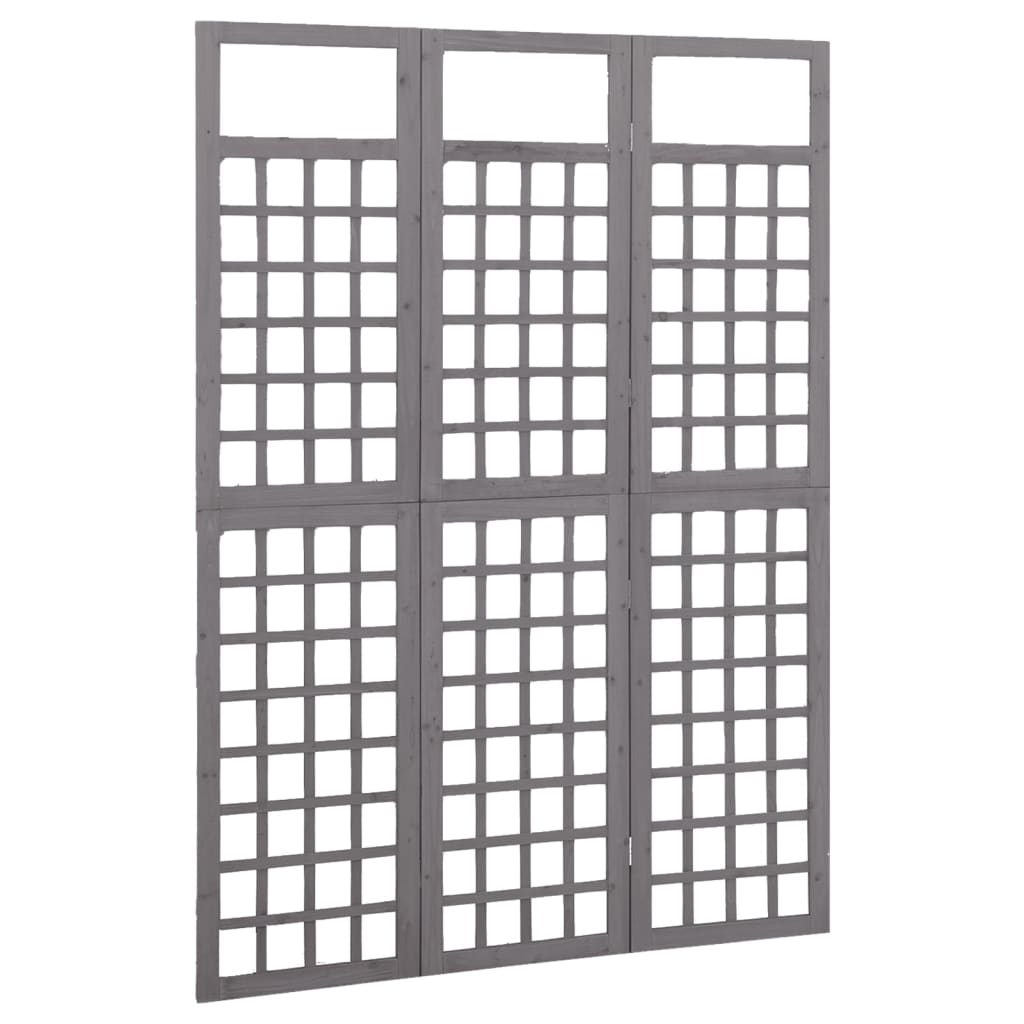 vidaXL 4-Panel Room Divider/Trellis Solid Fir Wood Black 161x180 cm