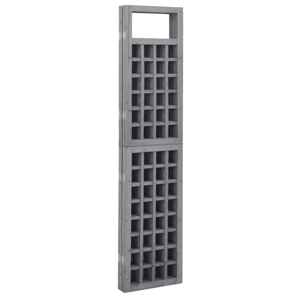 vidaXL 4-Panel Room Divider/Trellis Solid Fir Wood Black 161x180 cm