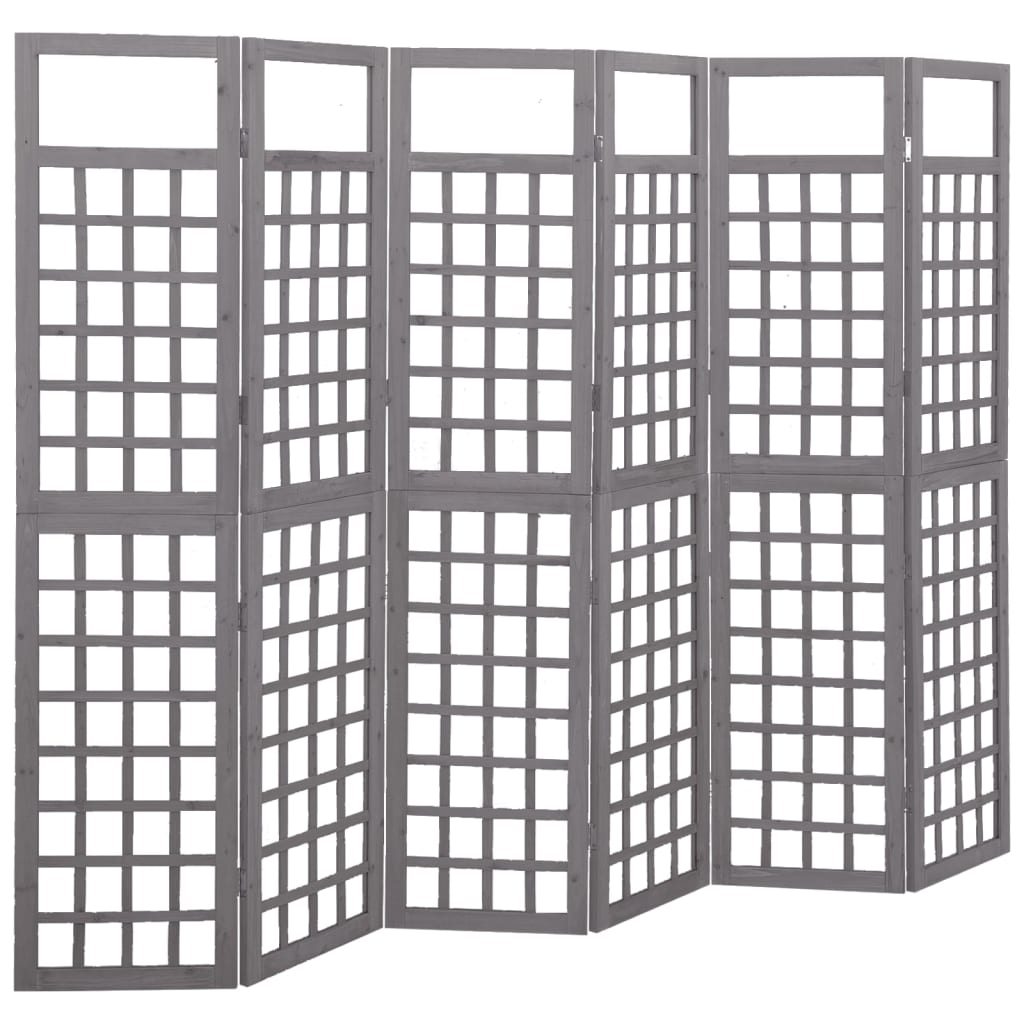 vidaXL 4-Panel Room Divider/Trellis Solid Fir Wood Black 161x180 cm