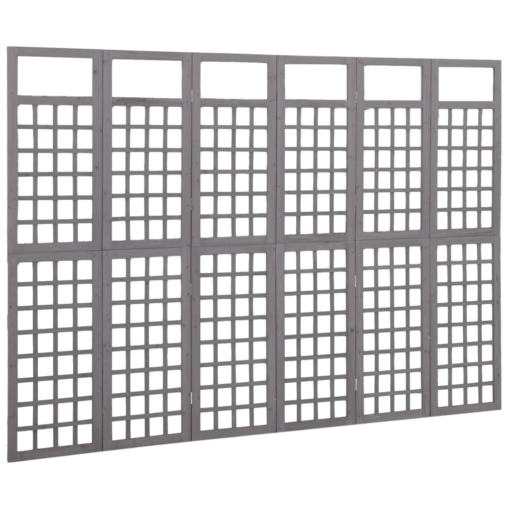 vidaXL 4-Panel Room Divider/Trellis Solid Fir Wood Black 161x180 cm