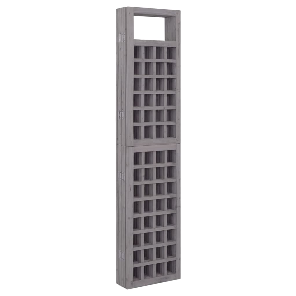 vidaXL 4-Panel Room Divider/Trellis Solid Fir Wood Black 161x180 cm