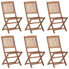 vidaXL Folding Outdoor Chairs 6 pcs Solid Acacia Wood