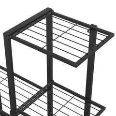 vidaXL Flower Stand with Wheel 94.5x25x92.5 cm Black Metal