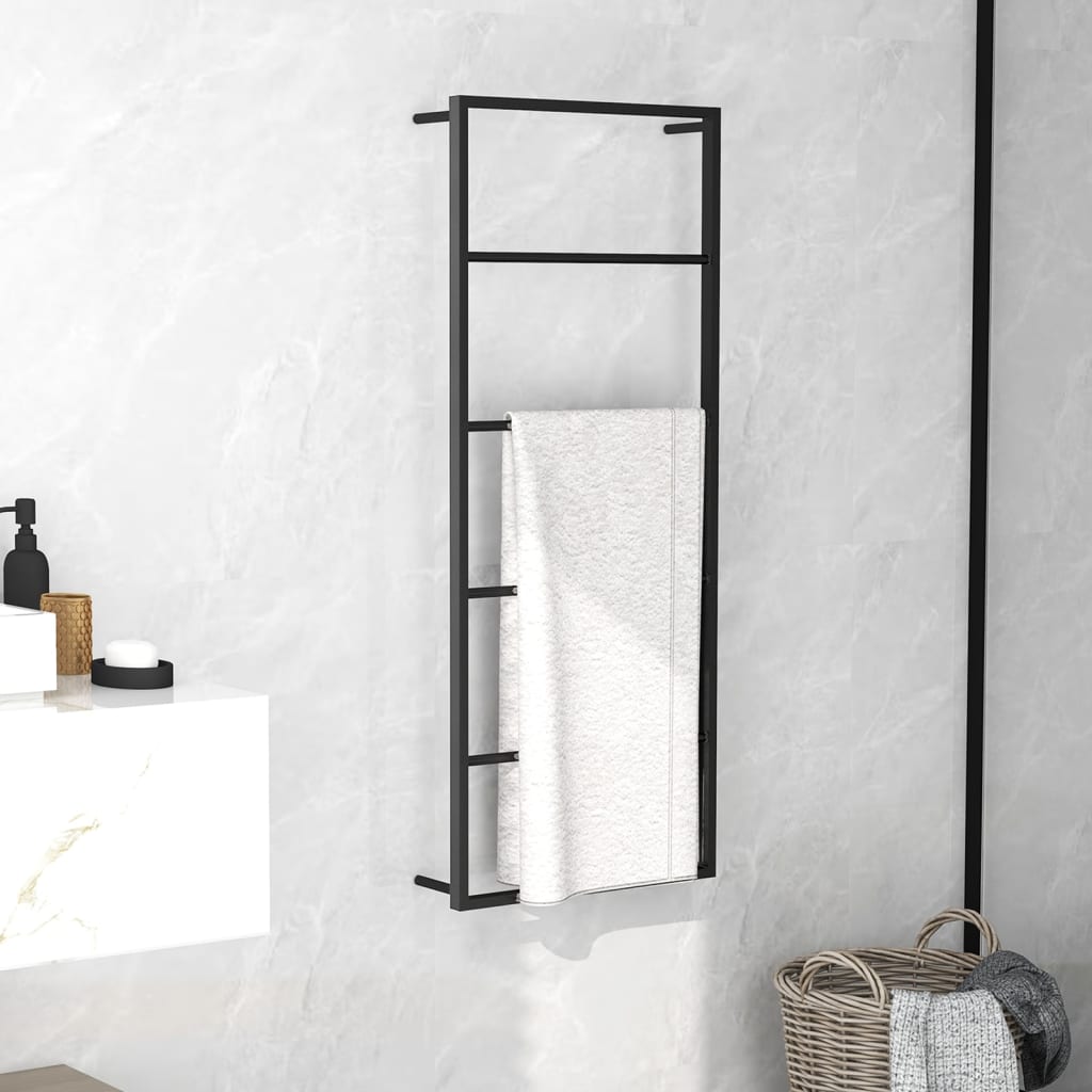 vidaXL Towel Rack Black 60x10x116 cm Steel