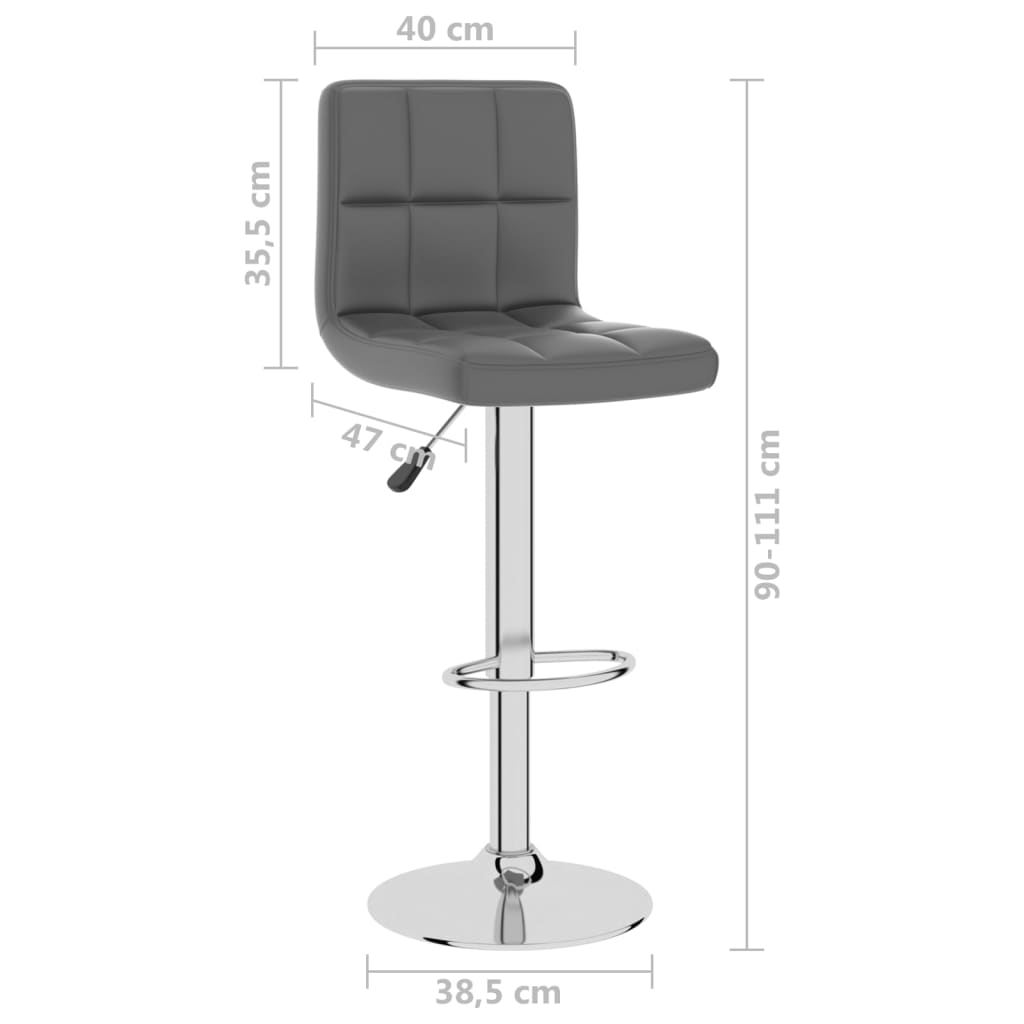 vidaXL Bar Stool Black Faux Leather