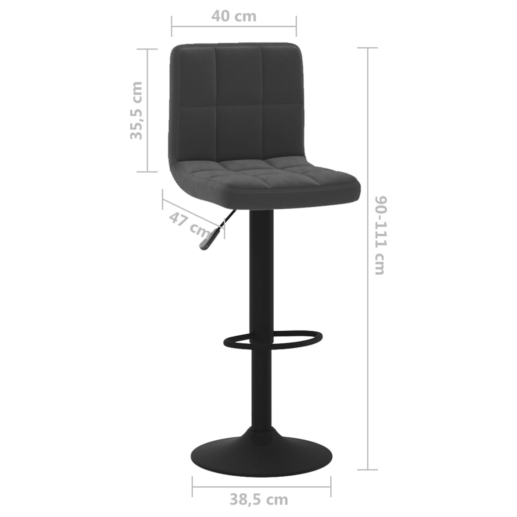 vidaXL Bar Stools 2 pcs Black Velvet