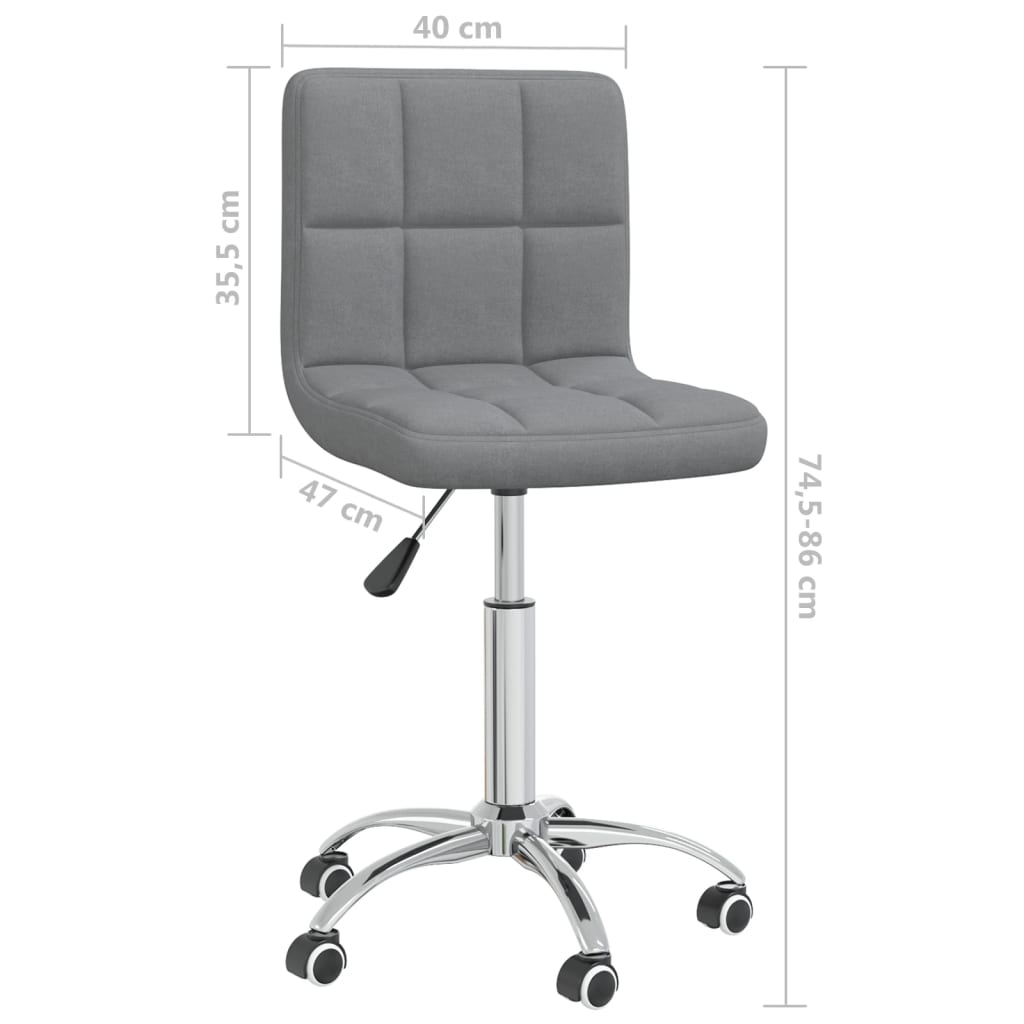 vidaXL Swivel Office Chair Black Fabric