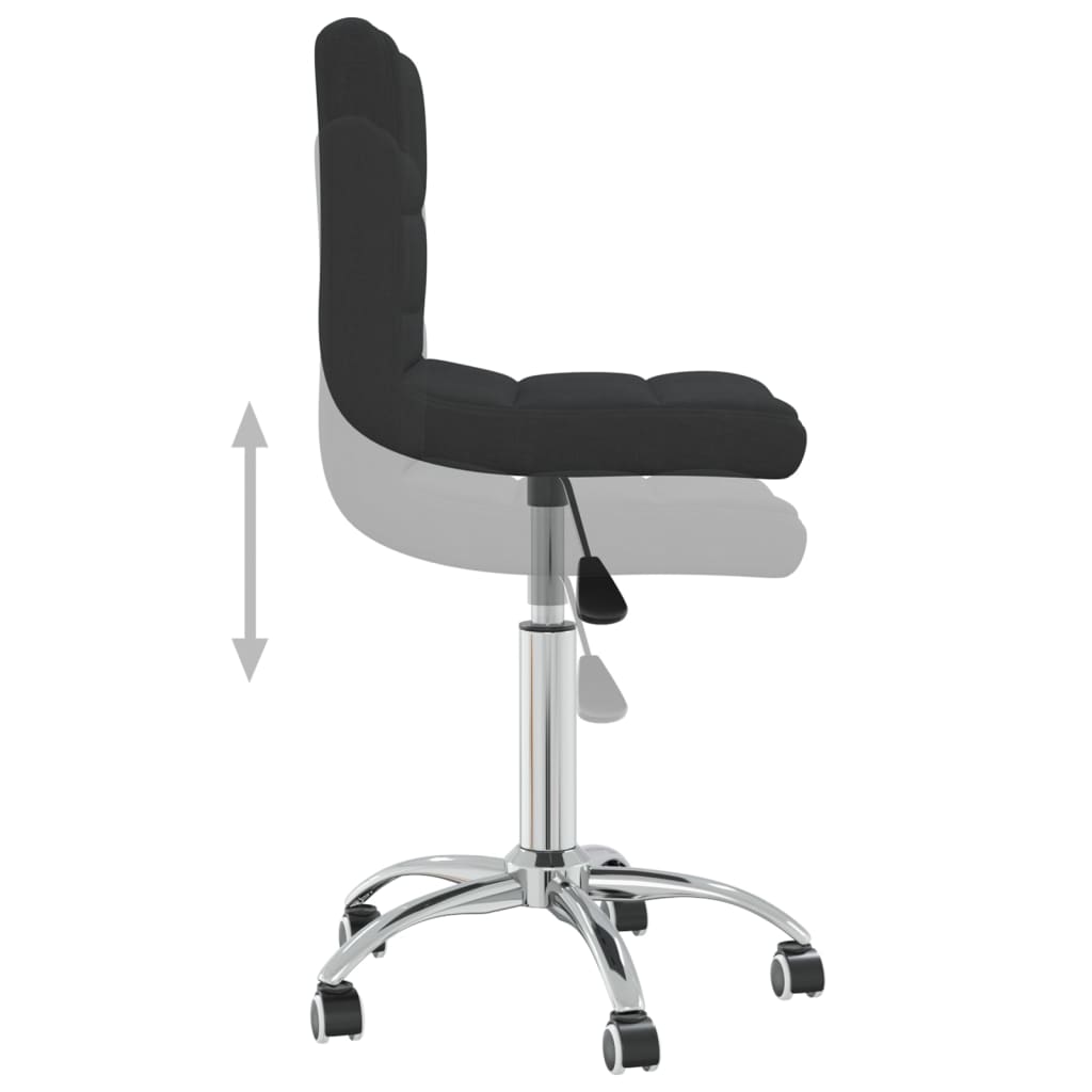 vidaXL Swivel Office Chair Black Fabric