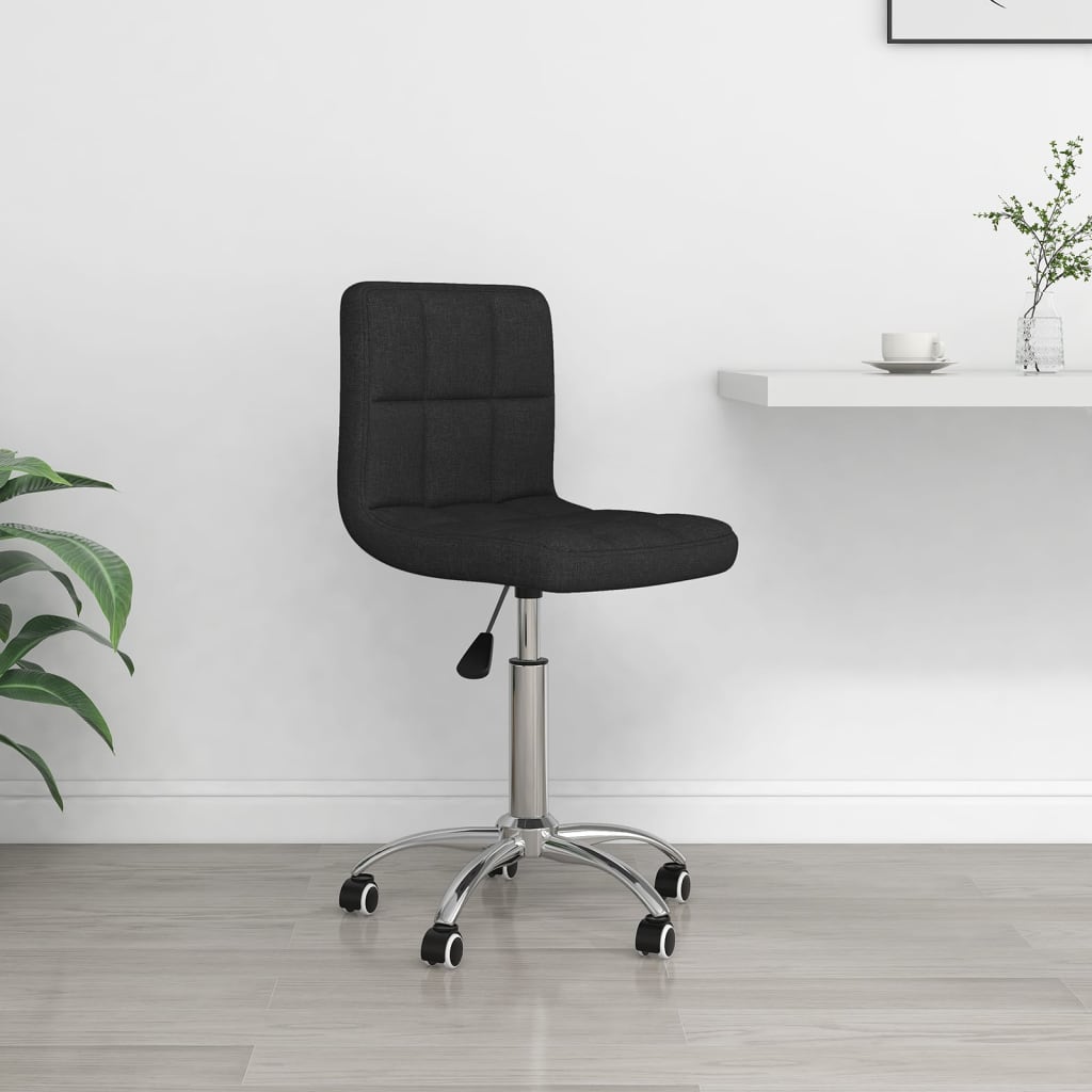 vidaXL Swivel Office Chair Black Fabric