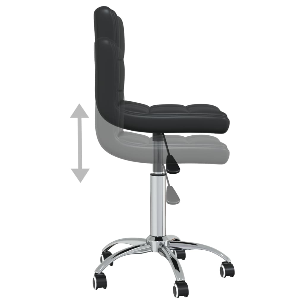 vidaXL Swivel Office Chair Black Faux Leather