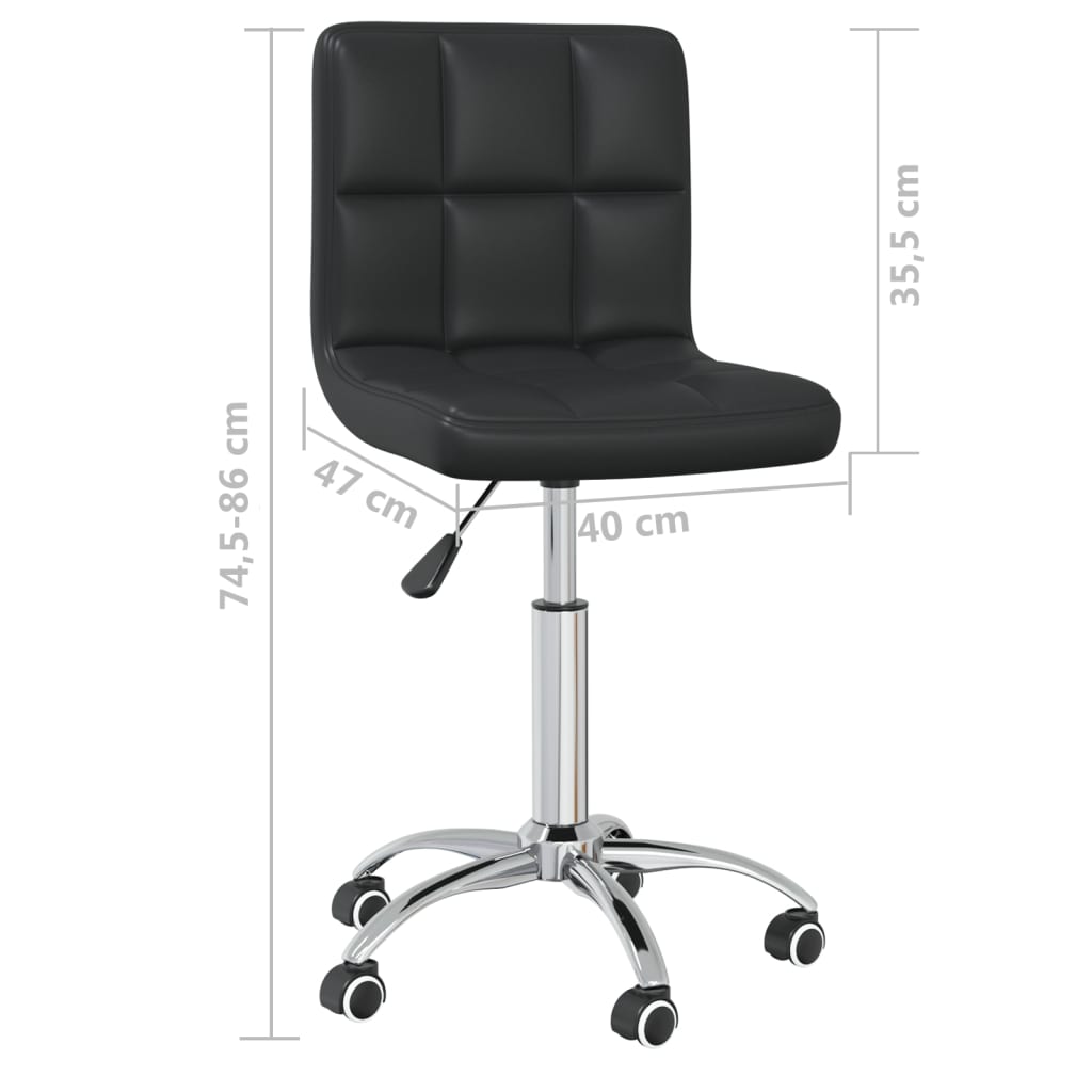 vidaXL Swivel Office Chair Black Faux Leather