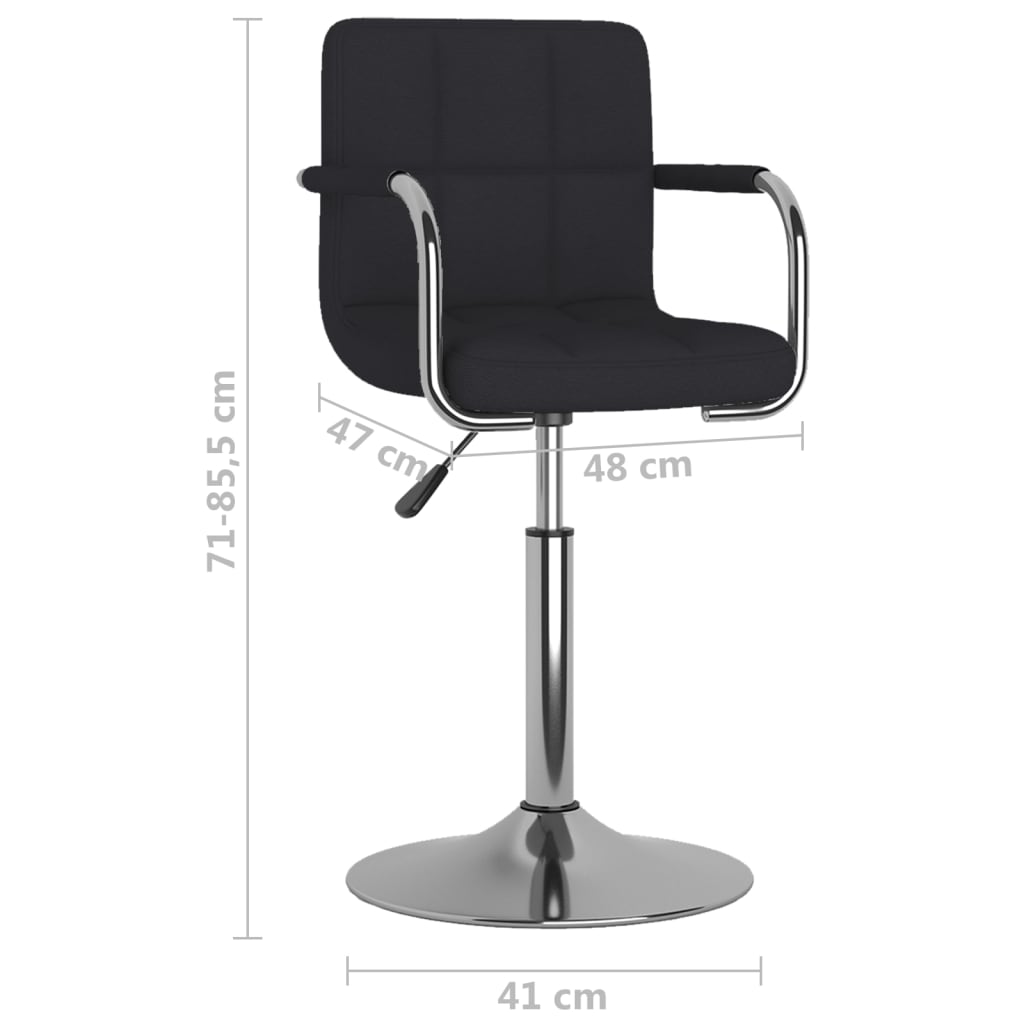 vidaXL Bar Stool Black Fabric