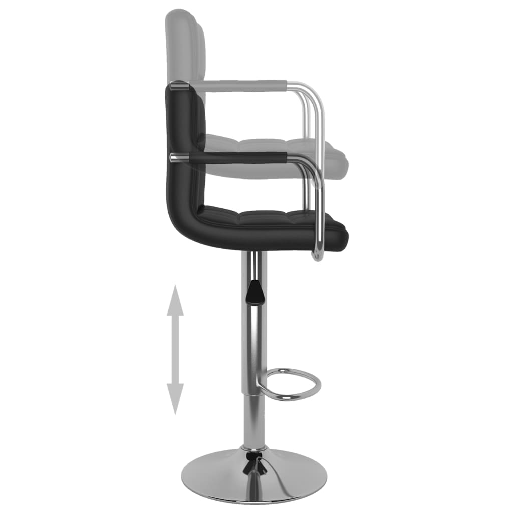 vidaXL Bar Stool Black Faux Leather