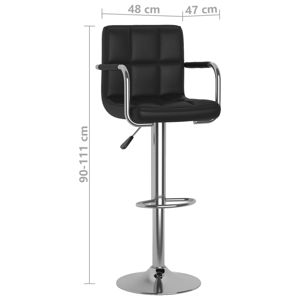 vidaXL Bar Stool Black Faux Leather