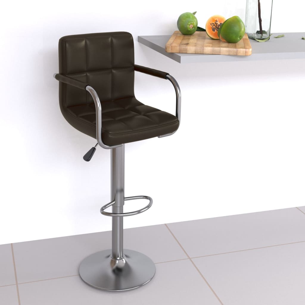 vidaXL Bar Stool Black Faux Leather