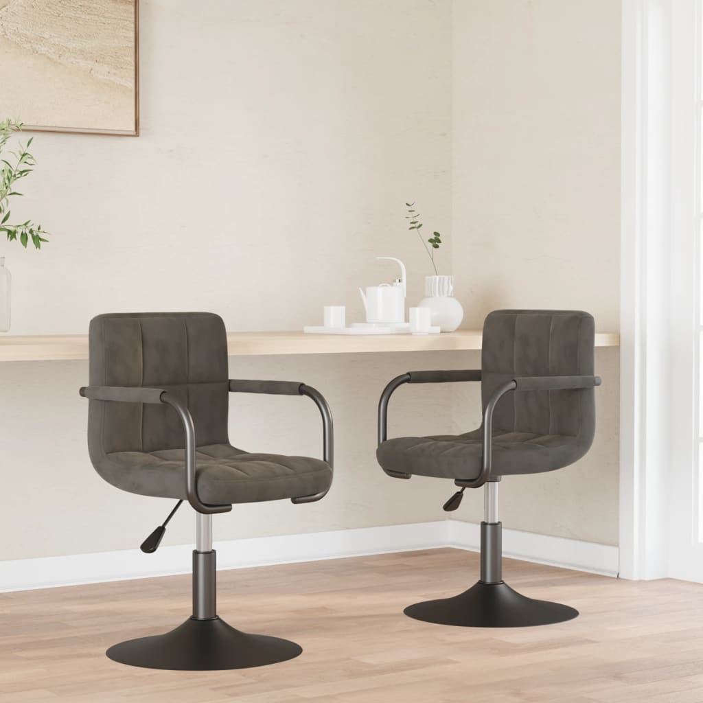 vidaXL Swivel Dining Chairs 2 pcs Black Velvet