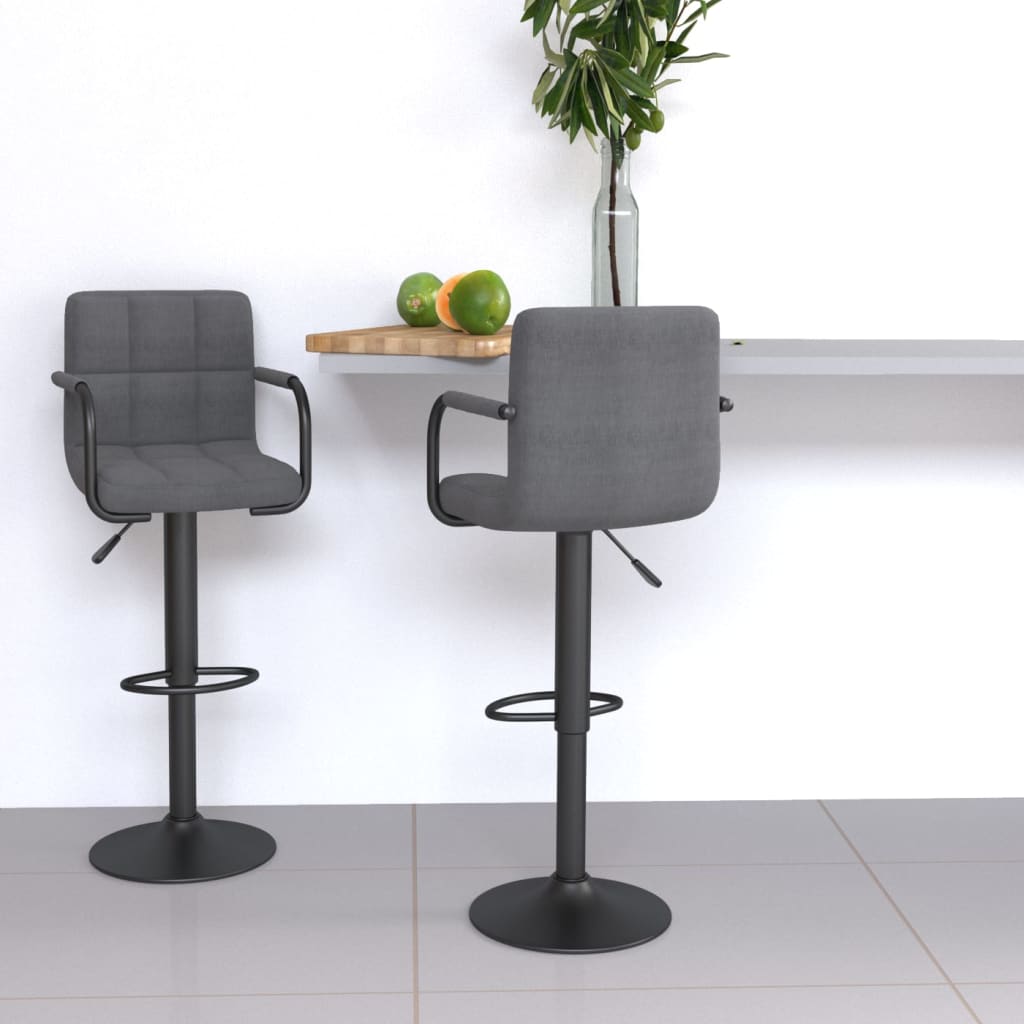 vidaXL Bar Stools 2 pcs Black Fabric