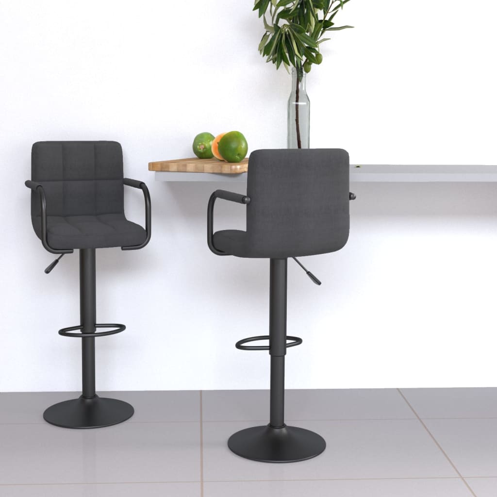 vidaXL Bar Stools 2 pcs Black Fabric