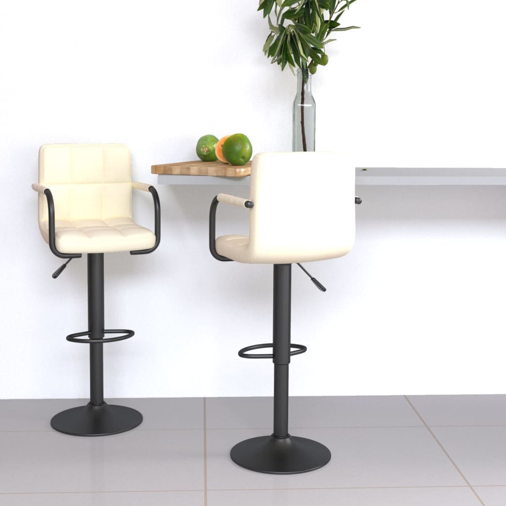 vidaXL Bar Stools 2 pcs Black Fabric