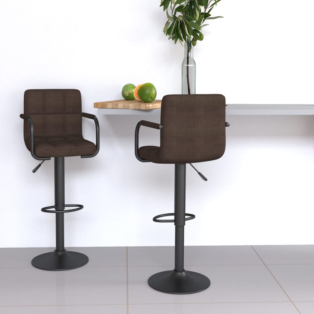 vidaXL Bar Stools 2 pcs Black Fabric