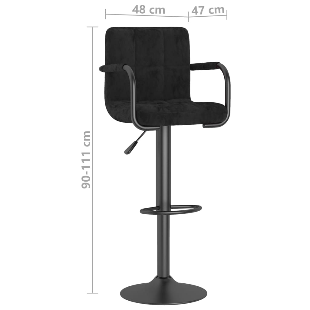 vidaXL Bar Stools 2 pcs Black Velvet