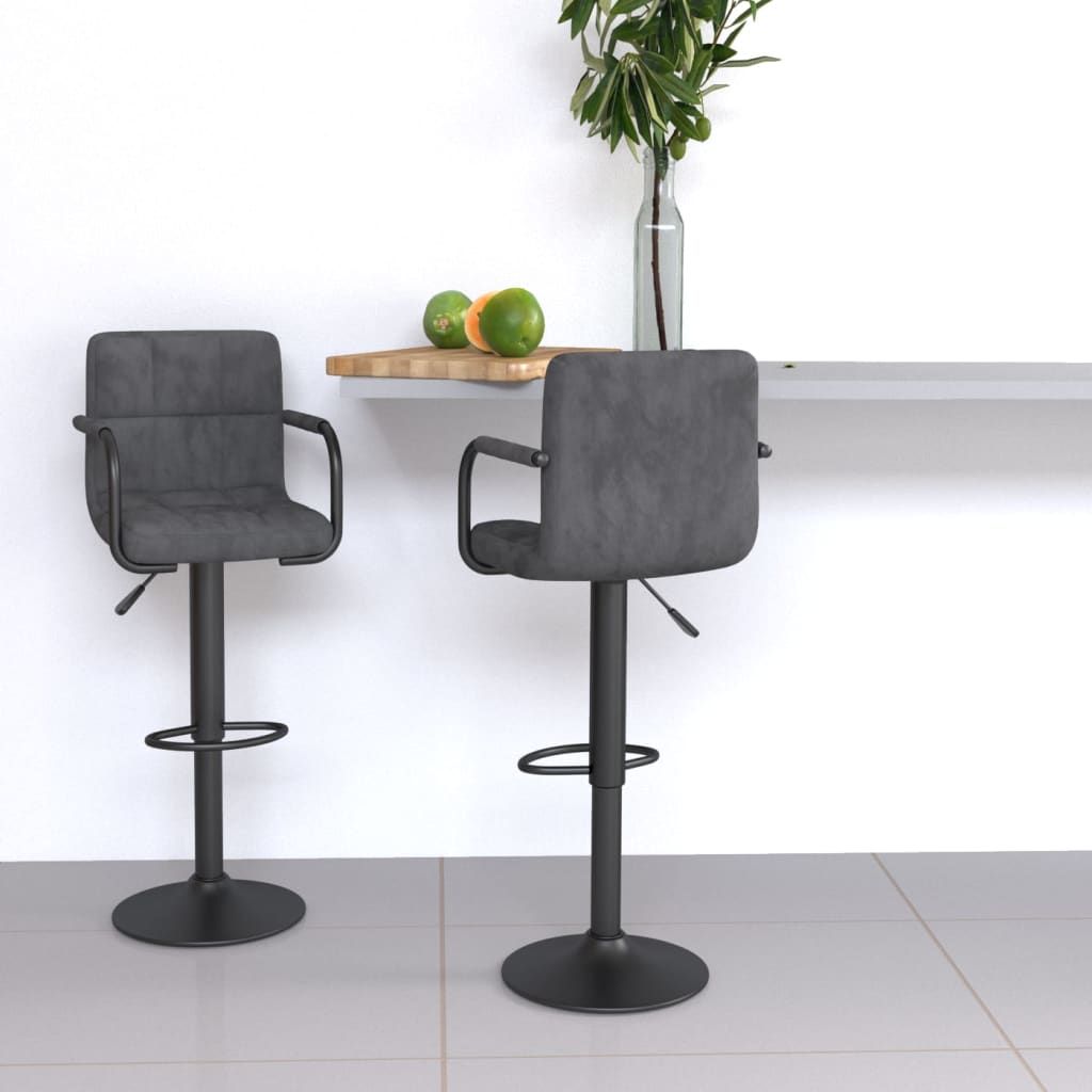 vidaXL Bar Stools 2 pcs Black Velvet