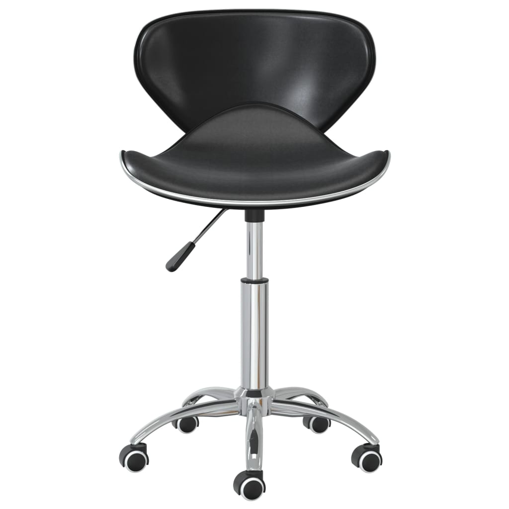 vidaXL Swivel Dining Chairs 6 pcs Black Faux Leather