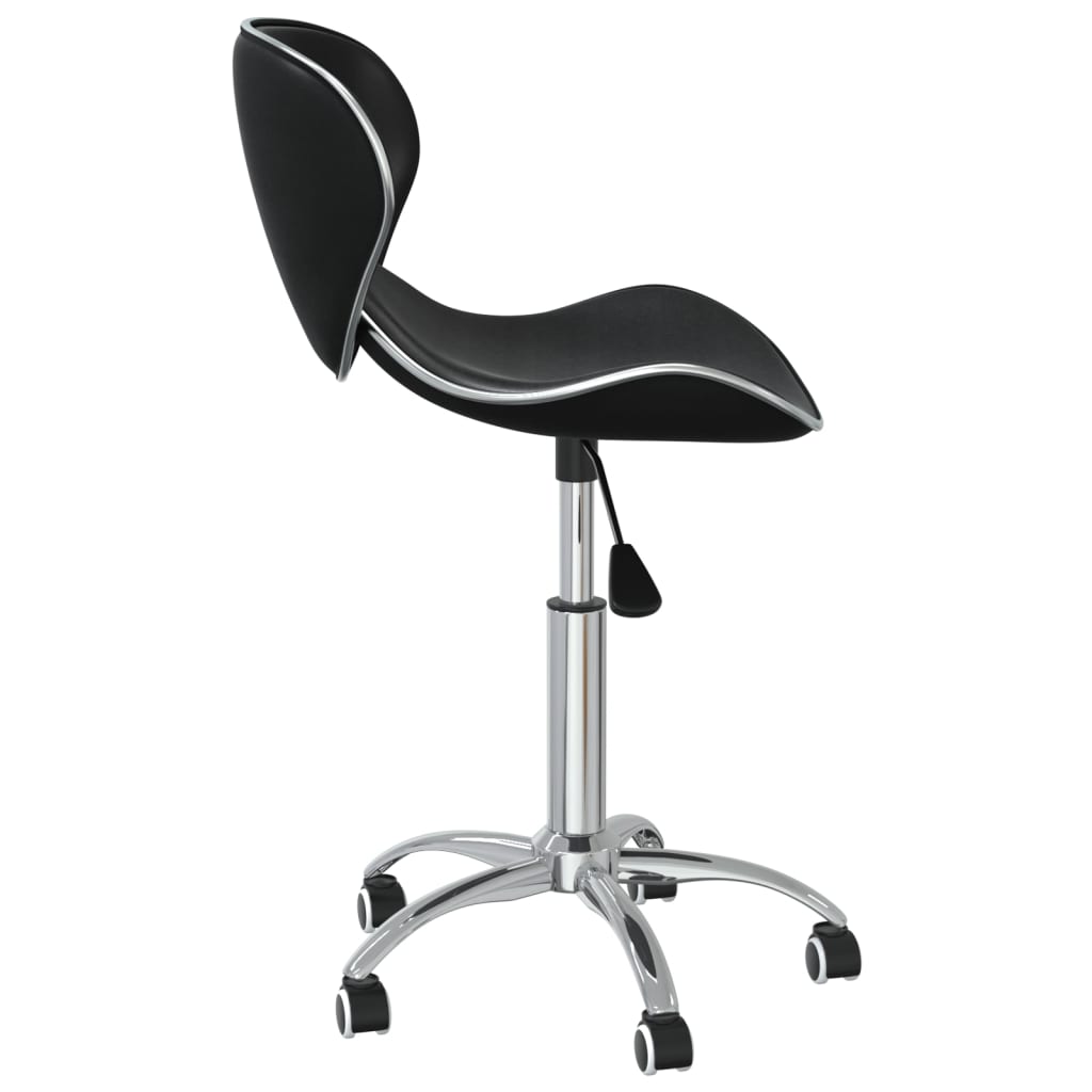 vidaXL Swivel Dining Chairs 6 pcs Black Faux Leather