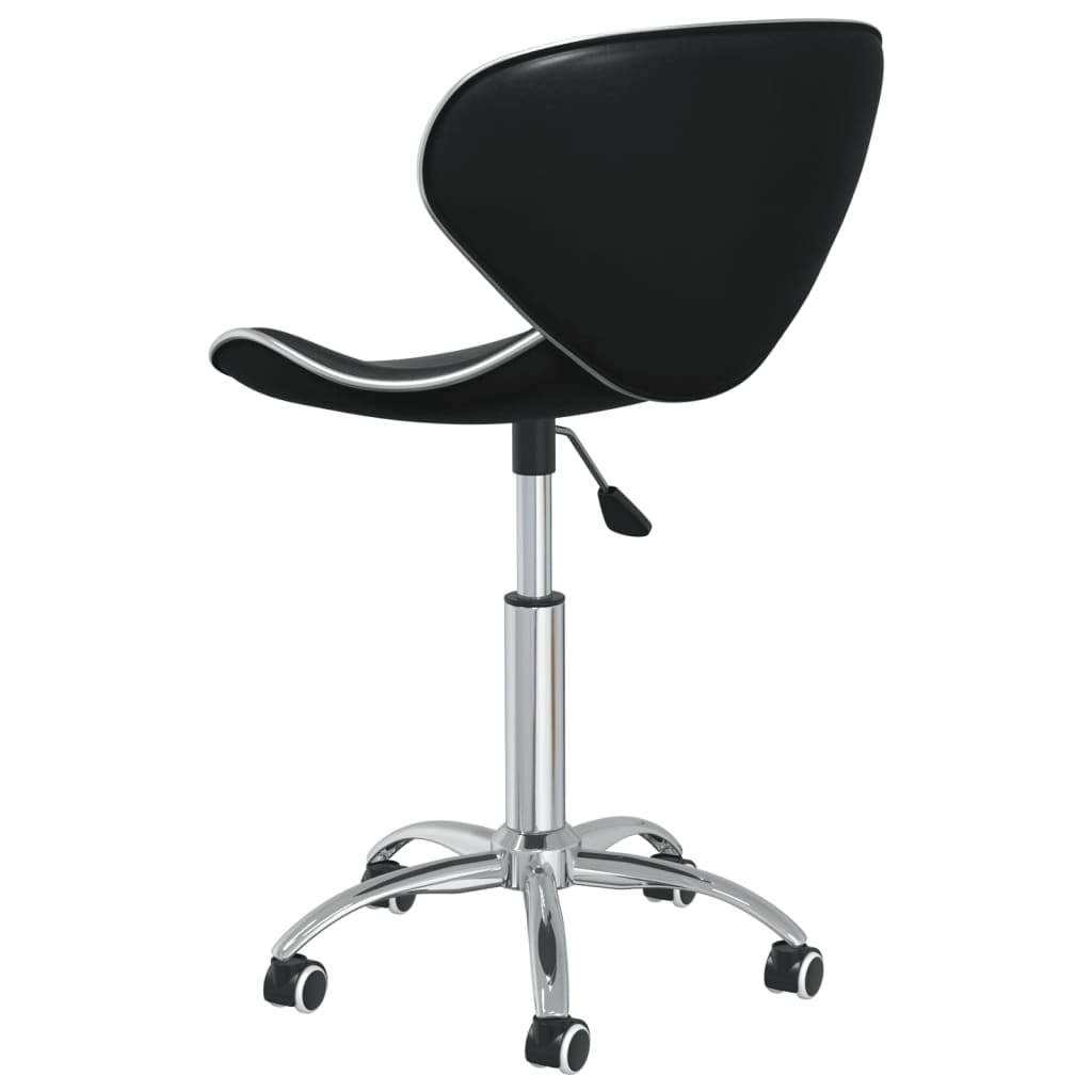 vidaXL Swivel Dining Chairs 6 pcs Black Faux Leather