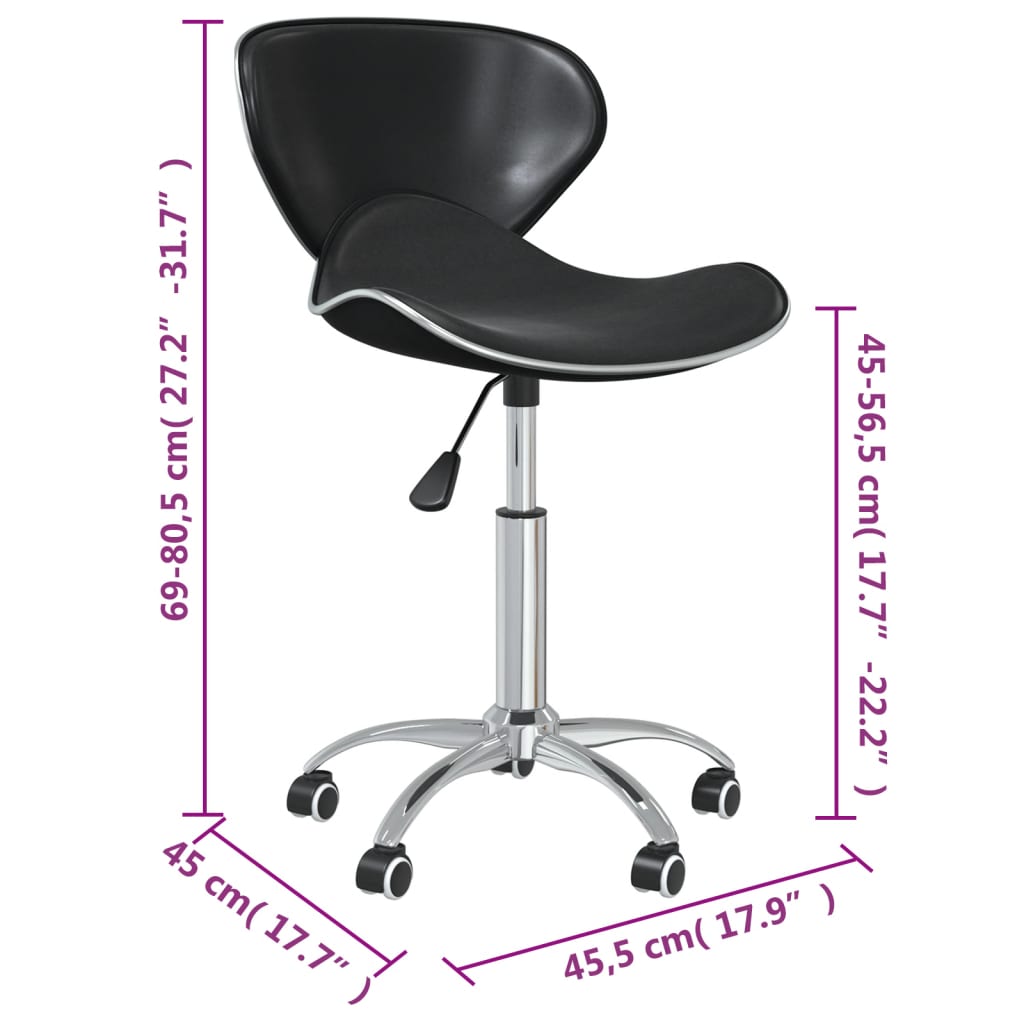 vidaXL Swivel Dining Chairs 6 pcs Black Faux Leather