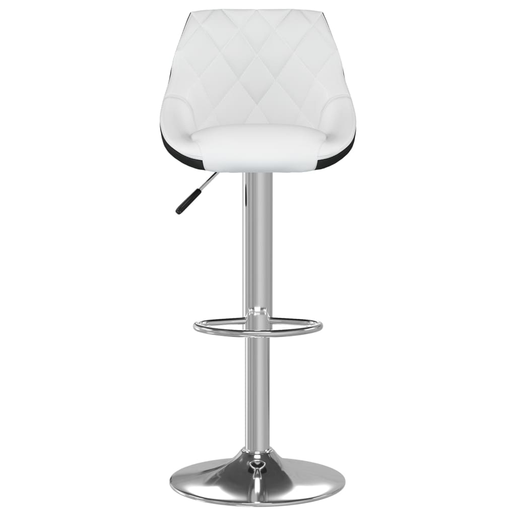 vidaXL Bar Stools 2 pcs White and Black Faux Leather