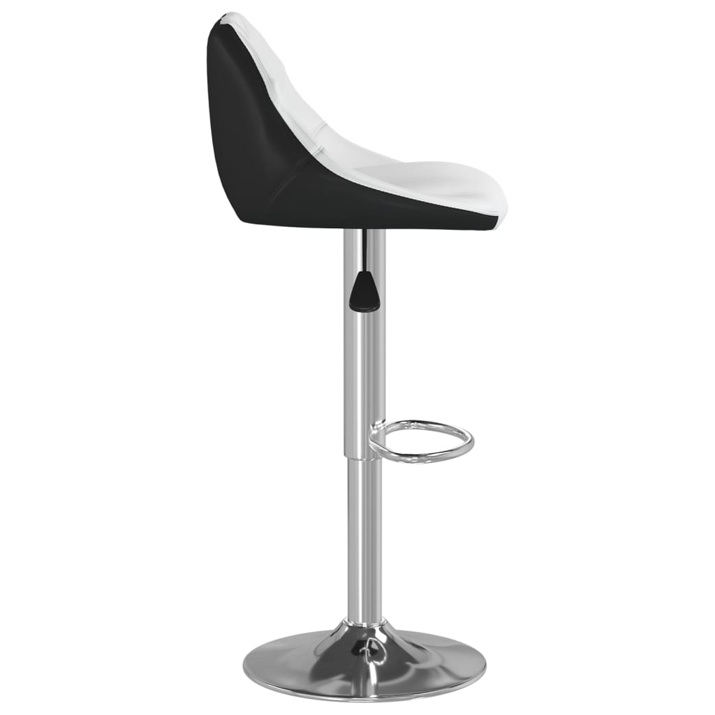 vidaXL Bar Stools 2 pcs White and Black Faux Leather