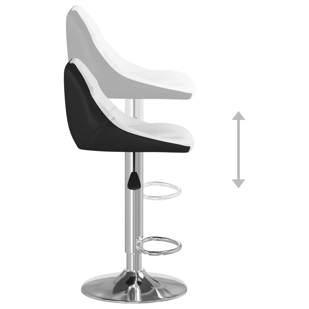 vidaXL Bar Stools 2 pcs White and Black Faux Leather