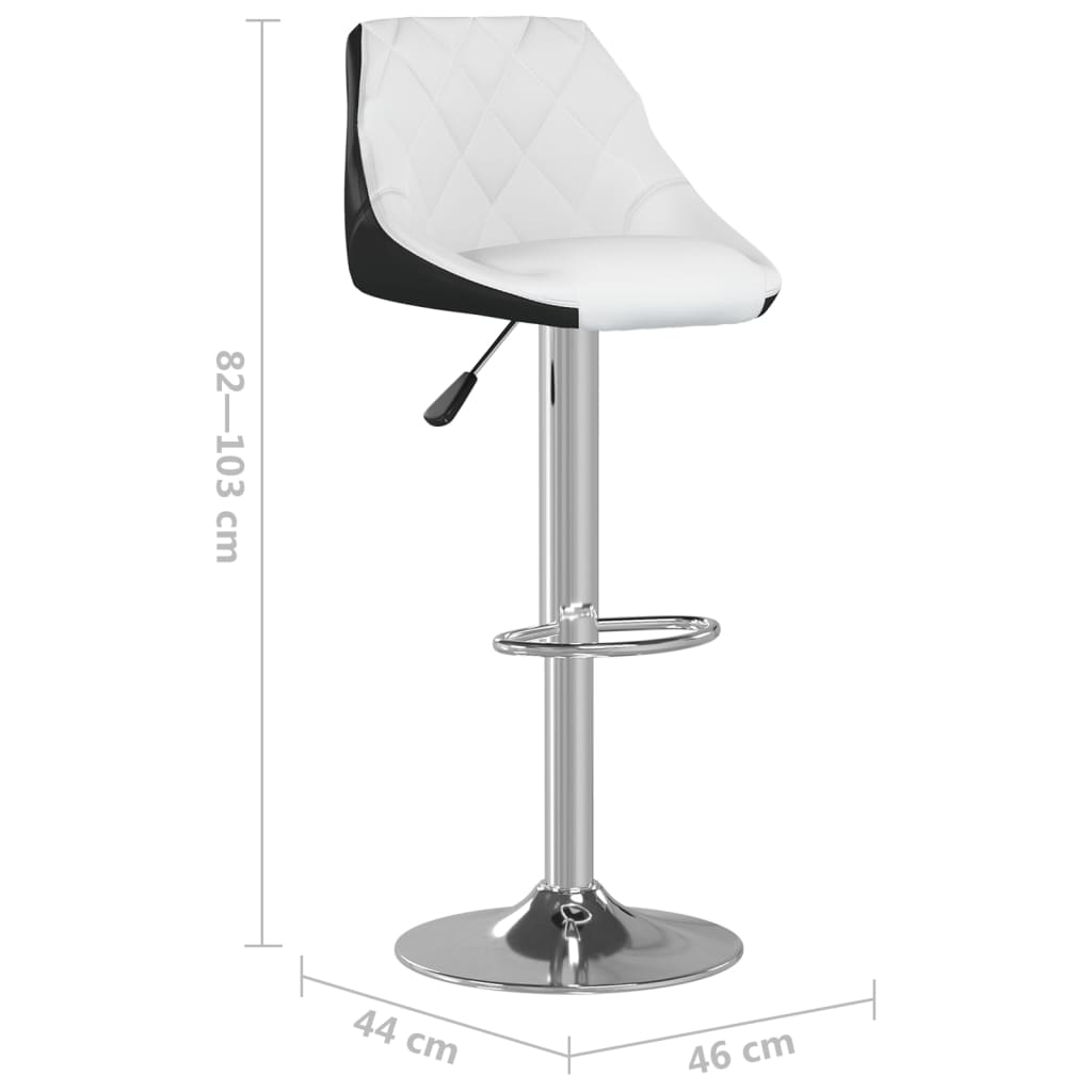 vidaXL Bar Stools 2 pcs White and Black Faux Leather