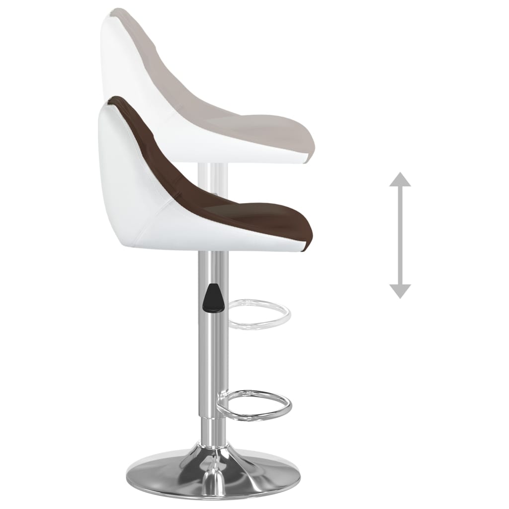 vidaXL Bar Stools 2 pcs White and Black Faux Leather