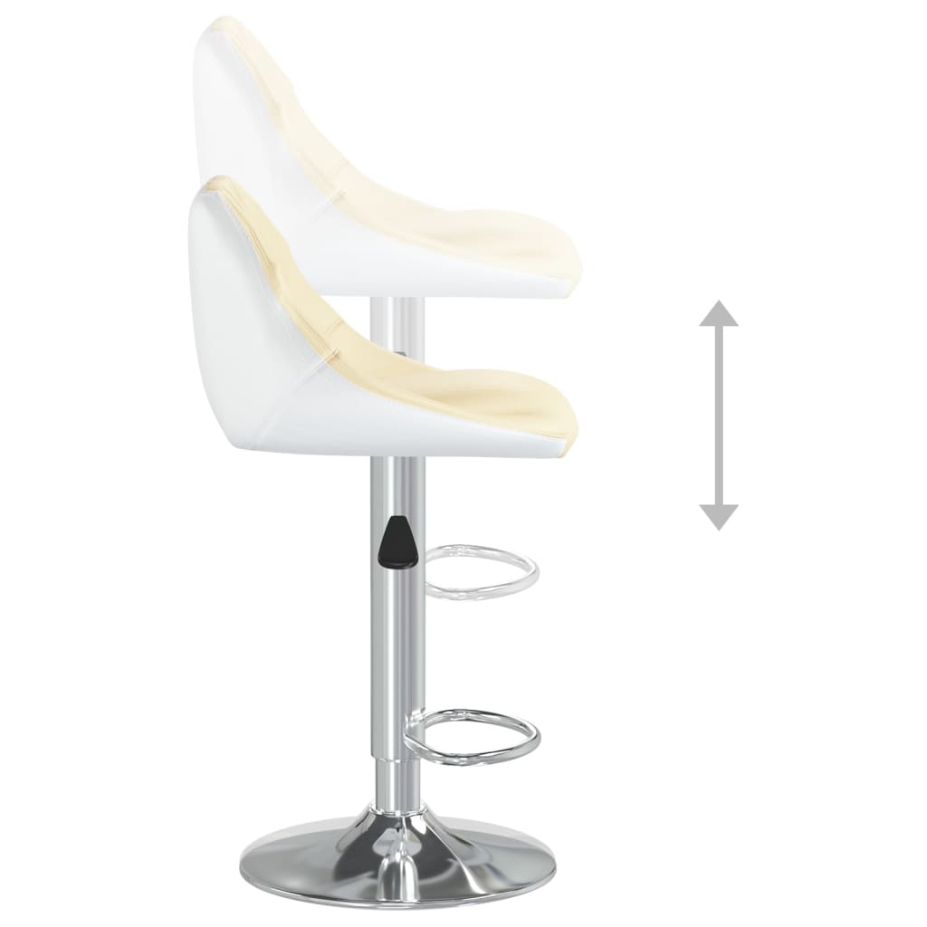 vidaXL Bar Stools 2 pcs White and Black Faux Leather