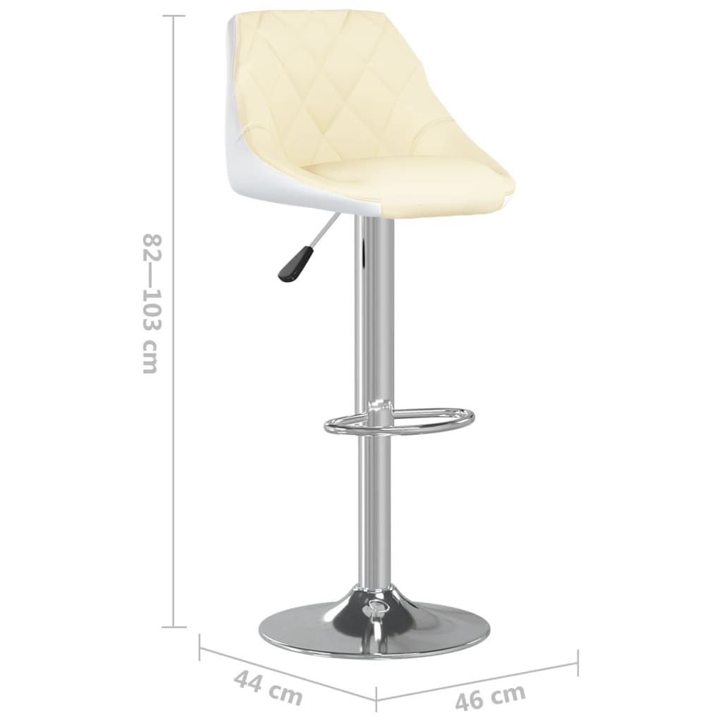 vidaXL Bar Stools 2 pcs White and Black Faux Leather