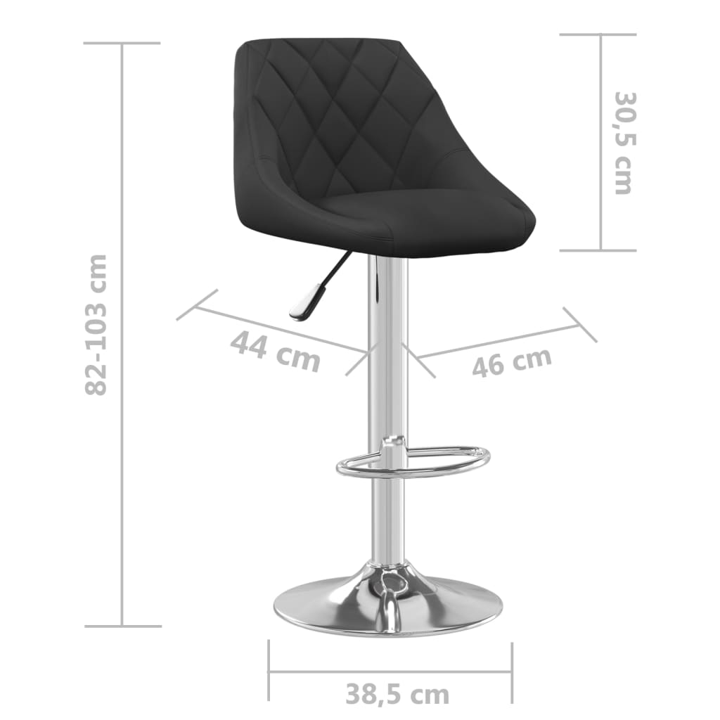 vidaXL Bar Stool Black Velvet