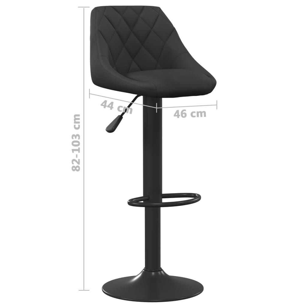 vidaXL Bar Stools 2 pcs Black Velvet