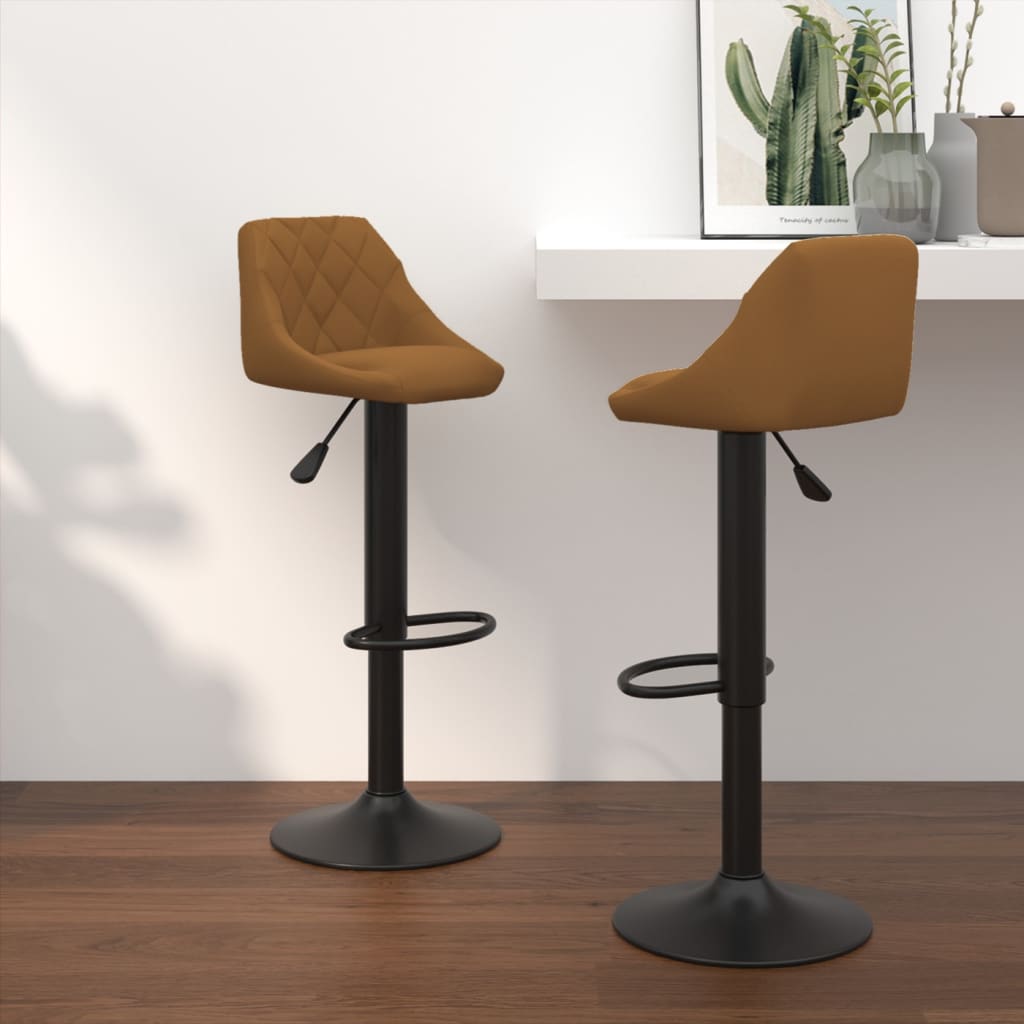 vidaXL Bar Stools 2 pcs Black Velvet