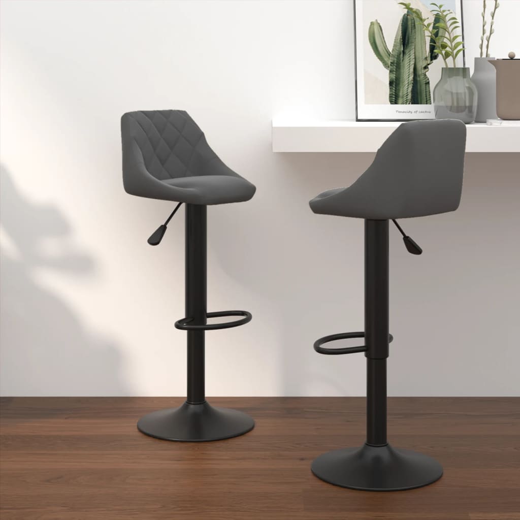 vidaXL Bar Stools 2 pcs Black Velvet