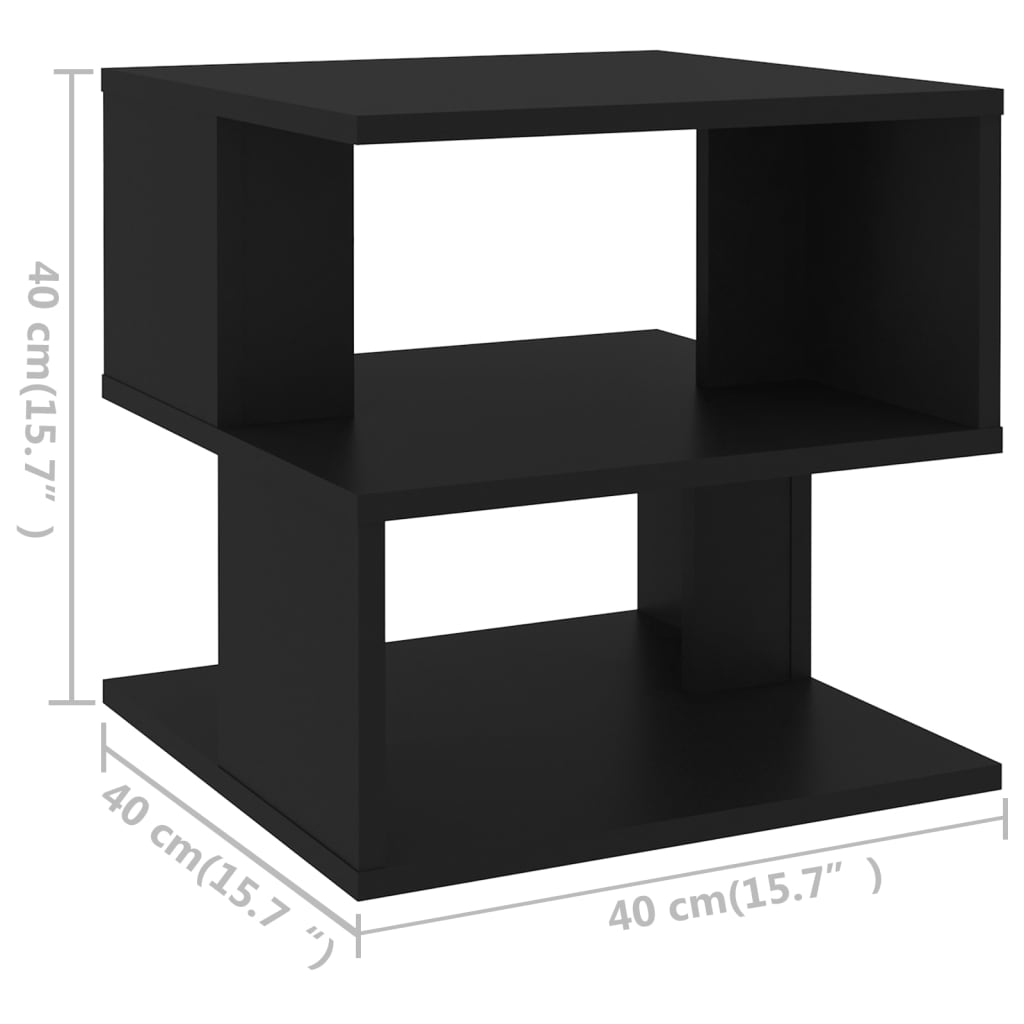 vidaXL Side Table Black 40x40x40 cm Engineered Wood