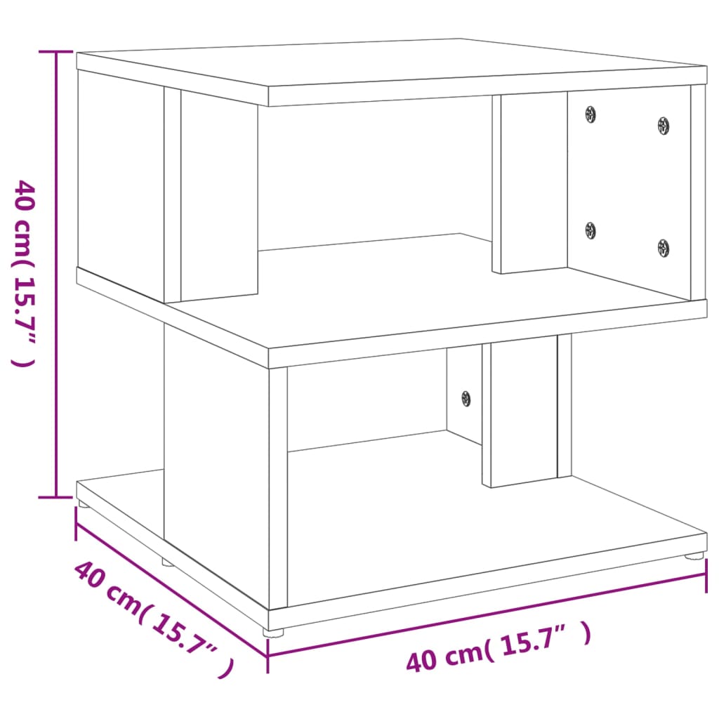 vidaXL Side Table Black 40x40x40 cm Engineered Wood