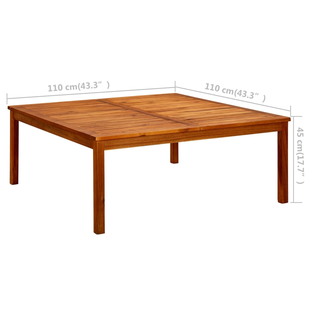 vidaXL Garden Coffee Table 85x85x45 cm Solid Acacia Wood