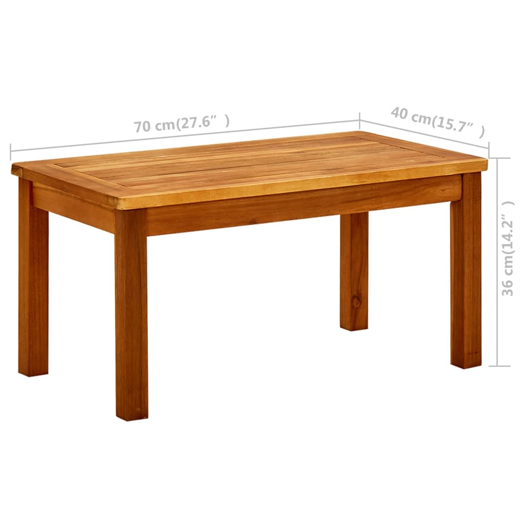 vidaXL Garden Coffee Table 85x85x45 cm Solid Acacia Wood