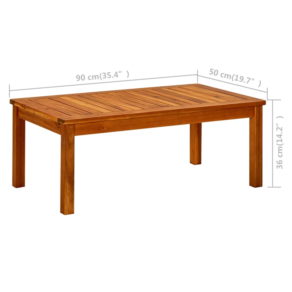 vidaXL Garden Coffee Table 85x85x45 cm Solid Acacia Wood