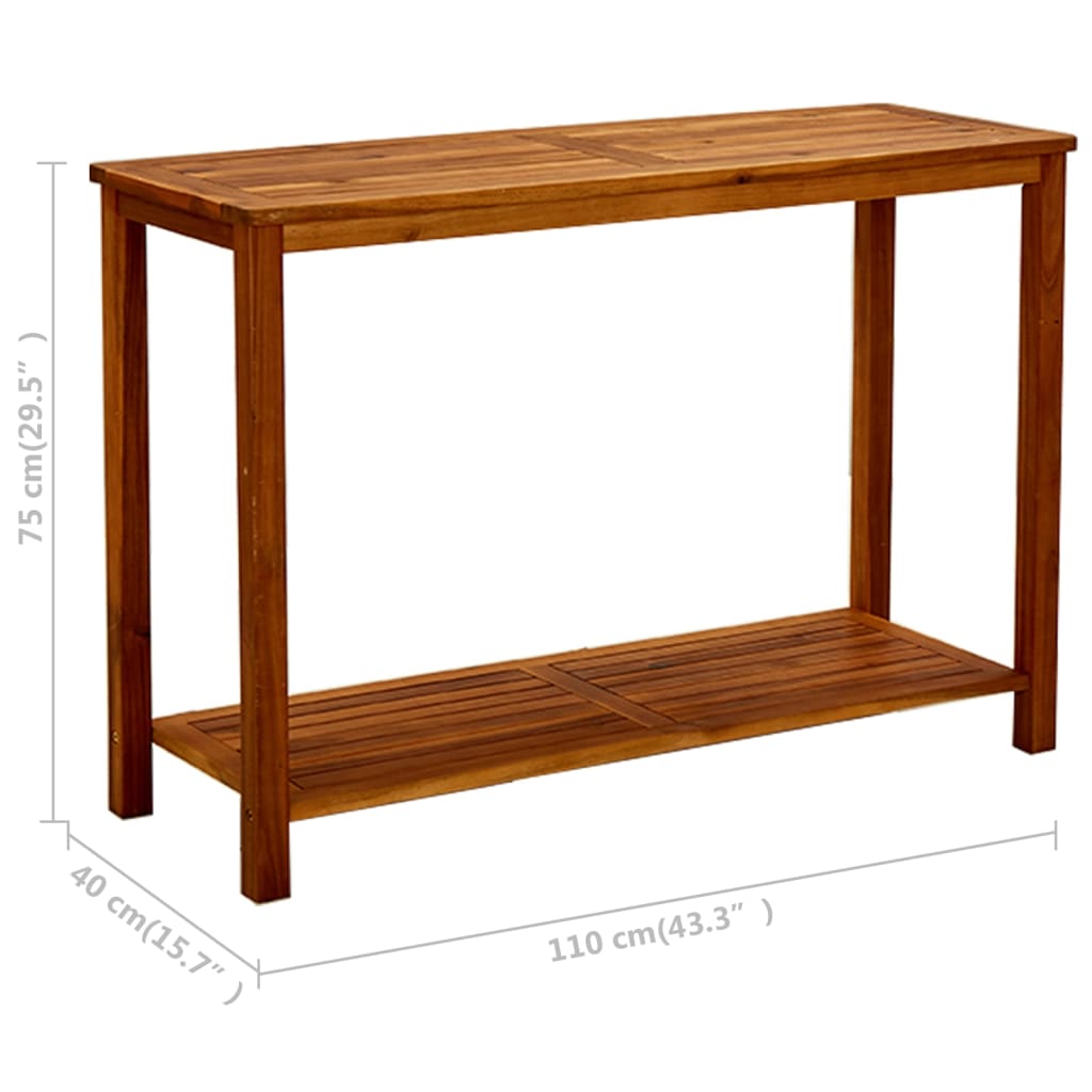 vidaXL Garden Console Table 80x35x75 cm Solid Acacia Wood