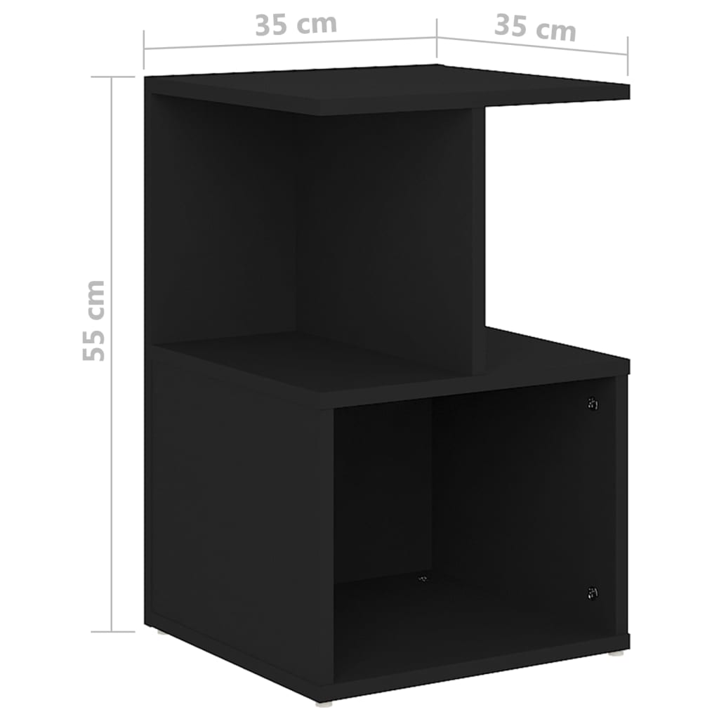 vidaXL Bedside Cabinets 2 pcs Black 35x35x55 cm Engineered Wood